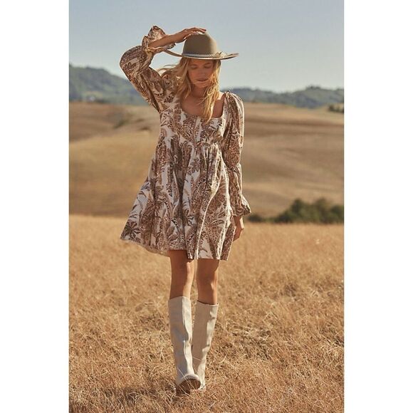 Anthropologie Pilcro Square-Neck Long sleeve Dress - Picture 1 of 9